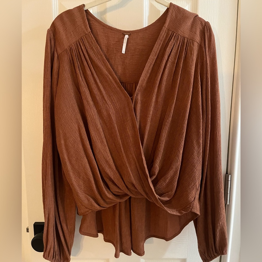 Free People Rust Blouse - Picture 2 of 4